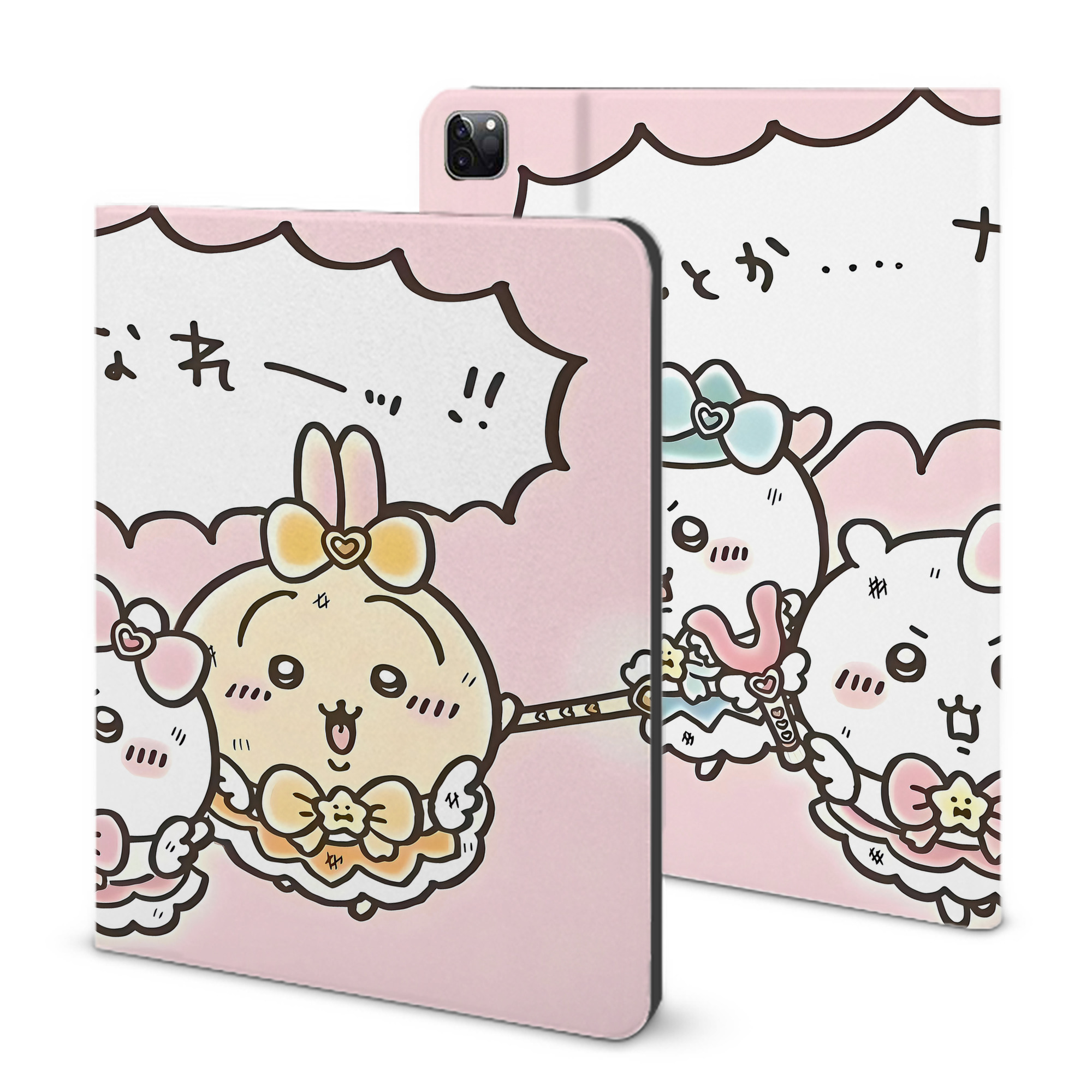 （画像用） ちいかわ Chii-kawa IPad ケース ブック型 PUレザー TPU 耐衝撃 軽量 薄型 ペン収納なし 全面保護 IPad 各モデル対応